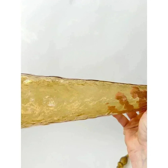 Vintage Empoli Textured Italian Glass 22" Yellow Decanter with Stopper - Picture 8 of 10